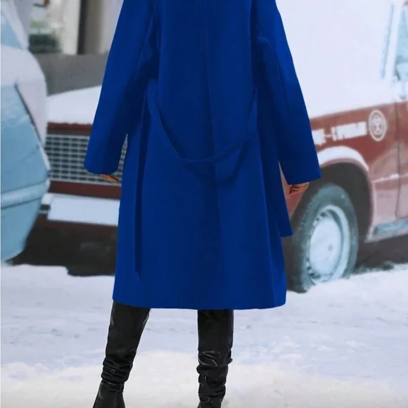 Stylish Blue Trench Coat - Picture 4 of 4